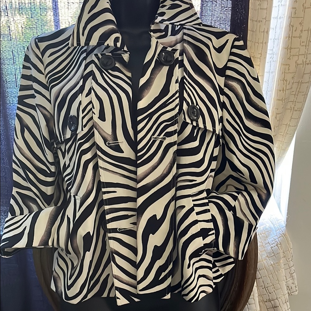 Josephine Chaus Black and White Zebra Blazer